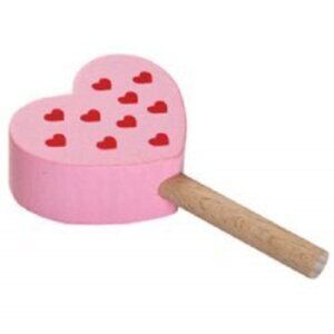 NWT Erzi Wooden Toys Raspberry Heart Lollipop Set of 2
